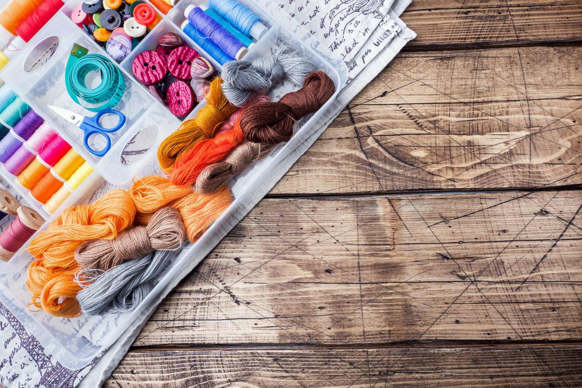 selection of thread spools and sketches